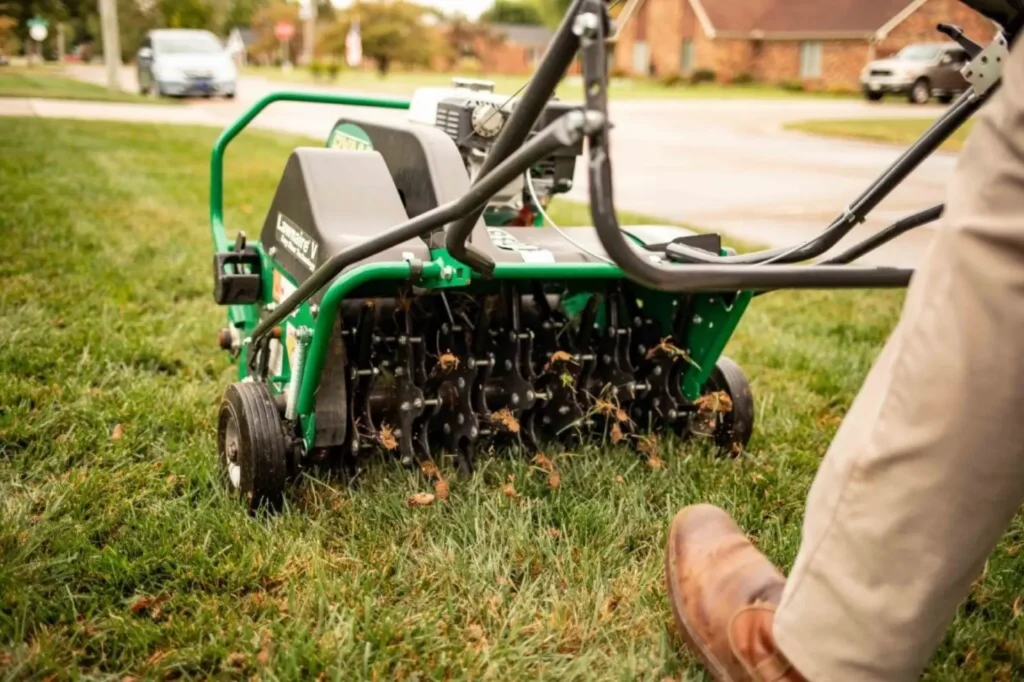 Core aeration by 2 Guys and a Mower KG