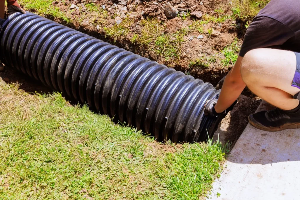Underground Downspout Extension by 2 Guys and a Mower KG
